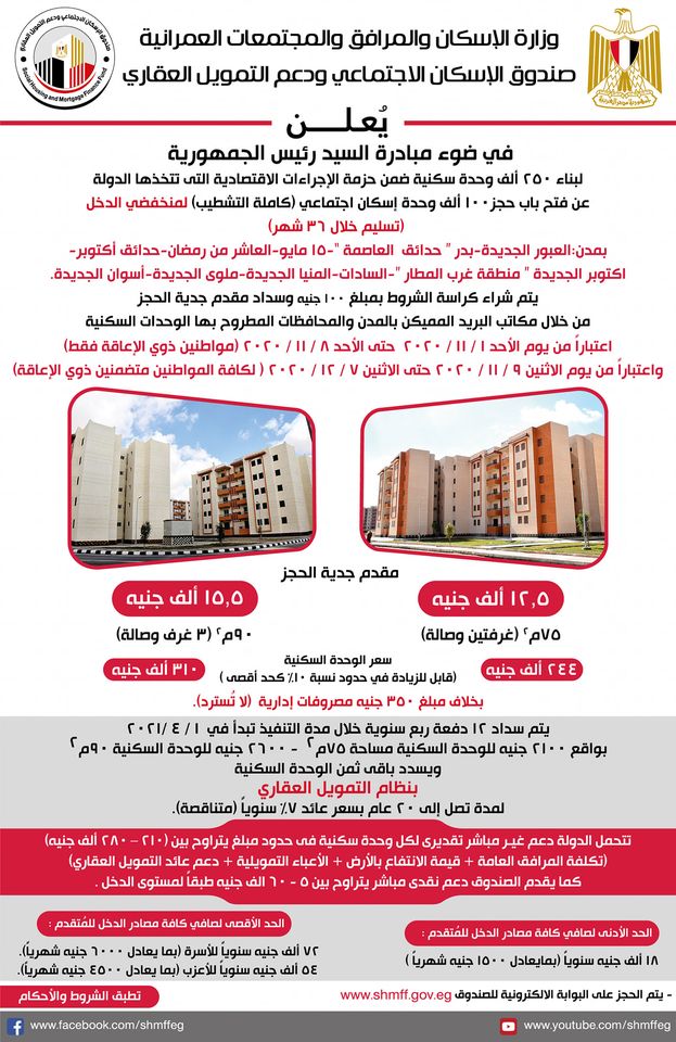 الاعلان الرابع عشر (سكن لكل المصريين1) لمحدودي ومتوسطي الدخل